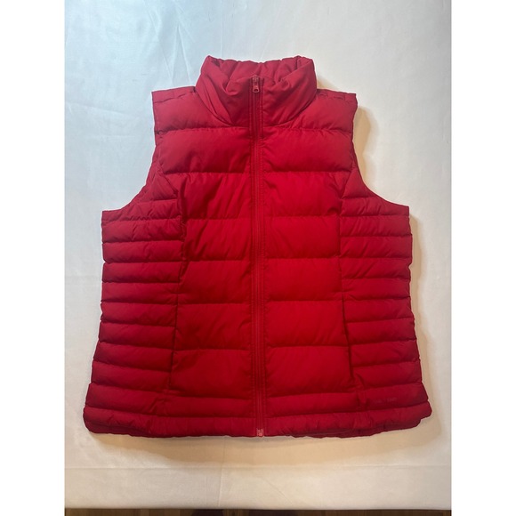 Lands End Jackets & Blazers - Lands End Red Puffer Vest Women's Size L 14-16 Lightweight Down Fill Warm